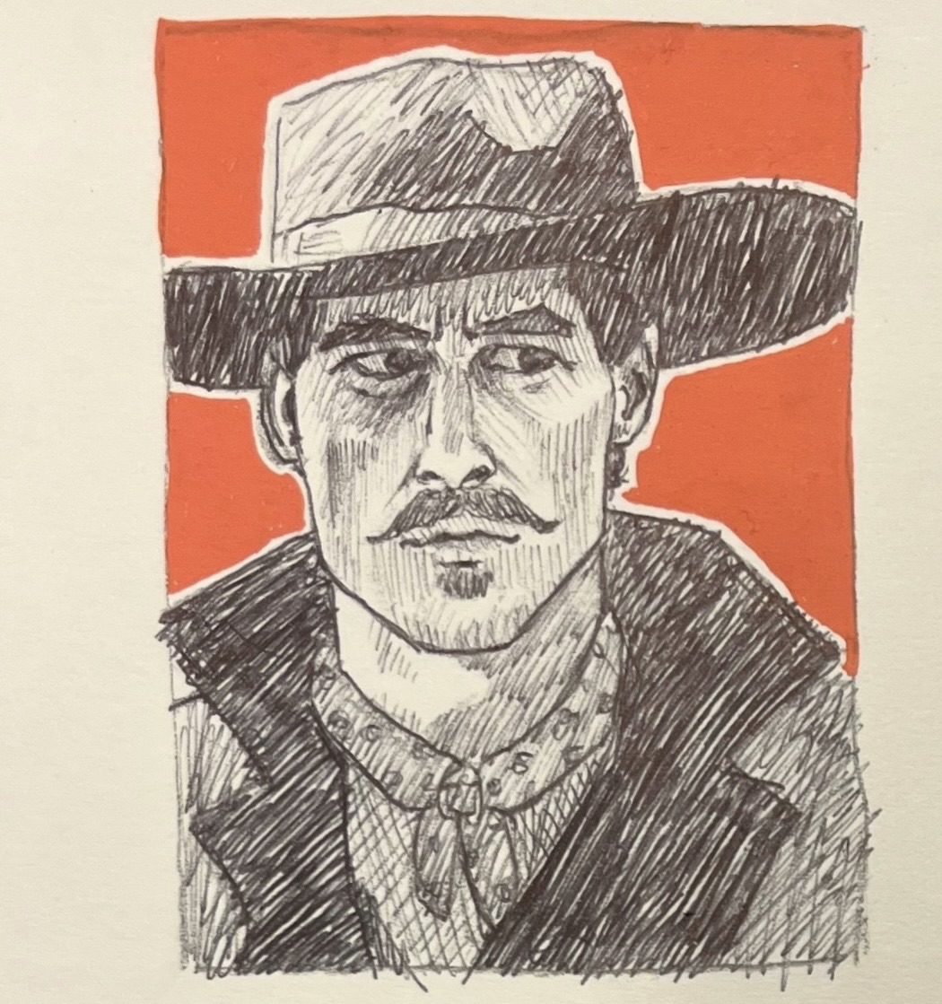 Wyatt Earp — Ink & Gouache · 2025